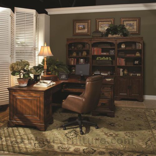 Old world l-shaped home office computer desk and return wood furniture online for sale