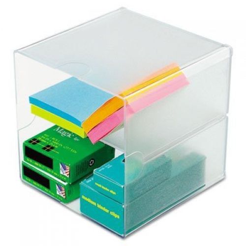 Deflecto Desktop Organizer, Divided, 6 x 6 x 6 Inches, Clear (350701)