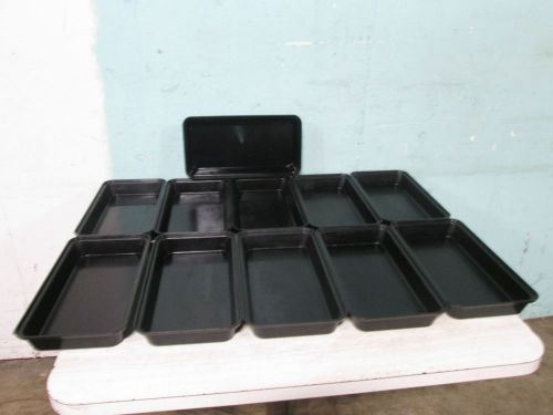 LOT OF 11 &#034;DELFIN&#034; COMMERCIAL BLACK ACRYLIC RECTANGULAR MERCHANDISING BOWLS