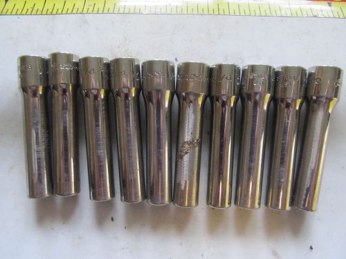 Aircraft tools 10 Snap On 1/4&#034; drive, 1/4&#034; sockets 12PT