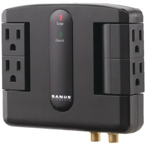 Sanus ELM203-B1 Elements 4-Outlet Low-Profile Surge Protector