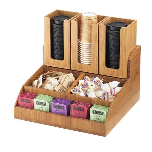 Cal-Mil 2019-60 Bamboo Condiment Organizer - 15&#034; x 14&#034; x 9 1/2&#034;