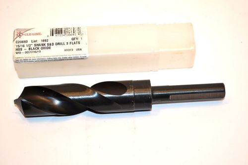 New cle-line cleveland twist usa 15/16&#034; dia. 1/2&#034; shank s&amp;d drill hss wr72a11 for sale