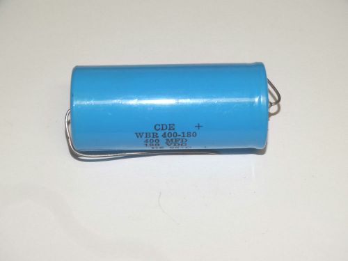 CDE 400 mf microfarad 180 volt Cap Capacitor WBR 400-180 NOS NEW OLD STOCK