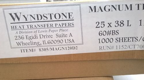 1000 sheets Wyndstone Heat Transfer Paper 120m 60#BS (25&#034; x 38&#034;) 8305/MAGN120D2