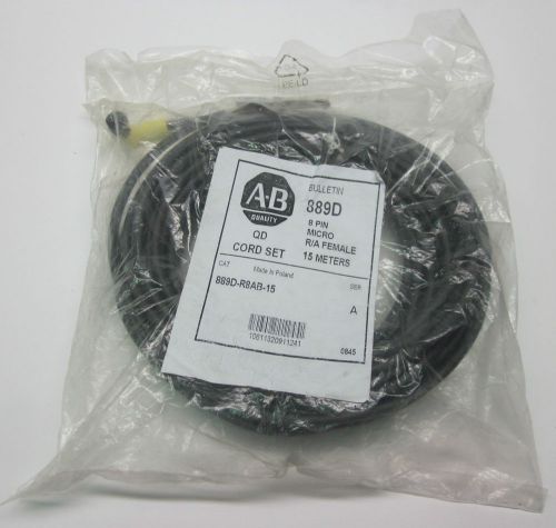 Allen Bradley 889D-R8AB-15 8pin Micro R/A Female 15m CordSet