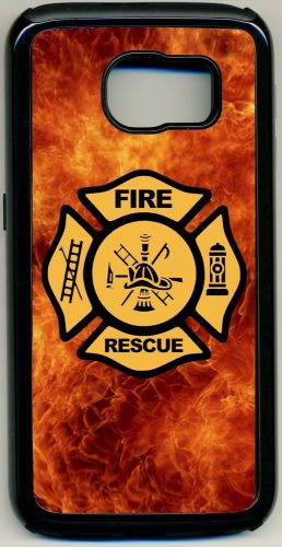 Fireman firefighter fire &amp; rescue flames samsung galaxy s6 i9700 cover case new for sale