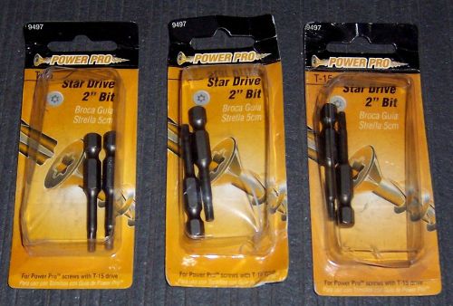 3 ea. 2 pk (6 Bits). Hillman Fasteners 9497 2&#034; T-15 Torx Power Bits