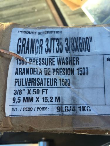 Pressure washer black hose, 3/8 inch x 50 feet, 1500 psi  grainger 3jt35 for sale