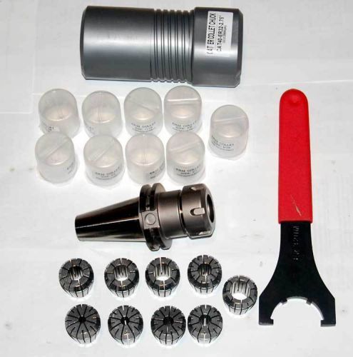 11 pcs. bhp cat 40 er 32-2.75&#034; 20k balanced cnc collet chuck kit w/9 collets for sale