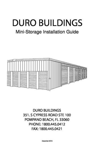 Duro Steel Self Storage Prefab DIY Metal Building Construction CD Mailer Manual