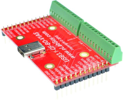 USB3.1 Type C Female socket breakout board, elabguy USB3.1-CF-BO-V1AS, Arudino