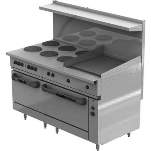 Vulcan EV60-SS6FP24G480 Restaurant Range electric 60&#034; (6) 2.0kW French hot...