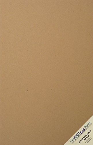 Thunderbolt paper 25 brown kraft fiber 70# text paper sheets - 8.5&#034; x 14&#034; for sale