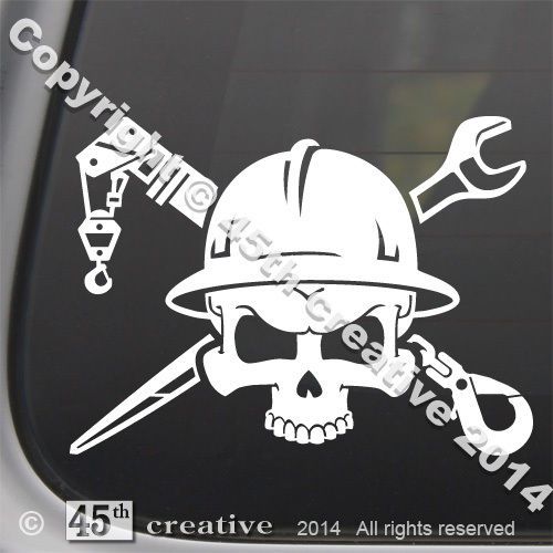 Riggers Crossbones Decal  industrial material rigging crane rigger skull sticker