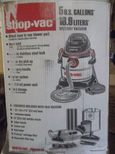 Shop-Vac  5986000 5 Gallon 4.5 Peak HP Stainless Steel Wet/Dry Vacuum