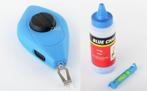 3pc Chalk Line Set - Chalk Line Reel, Chalk, Line Level &gt;Carpentry - Blue Color