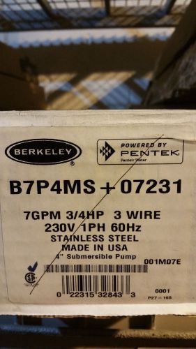 Berkeley 3/4hp 7 gpm Pump Pack Submersible pump, motor, &amp; control box