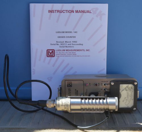 Ludlum 14C w/ 44-6 GM Side Window Dose Rate Meter Geiger Radiation Survey