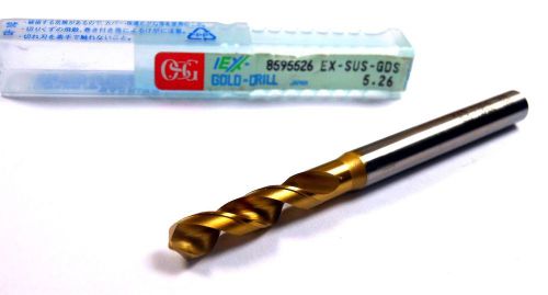 OSG Screw Machine Length Drill 5.26mm 120D VHSS TiN 26mm x 70mm 8595526 &lt;461&gt;