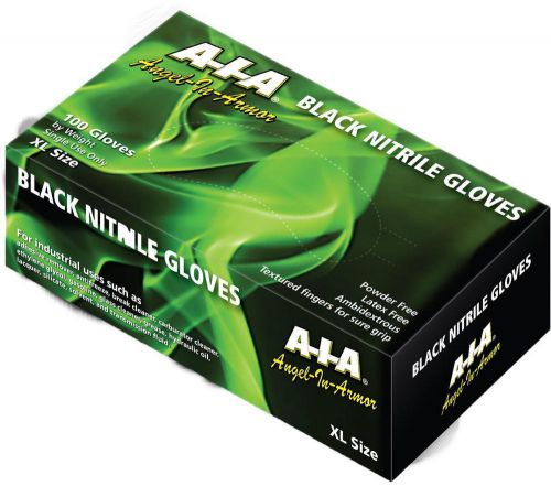 1000 BLACK Nitrile Powder-Free Gloves 5 MIL -  LARGE - CASE of 1000