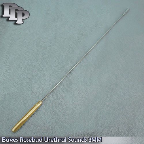 One Pc Bakes Rosebud Urethral Sounds 3MM Gold Plated