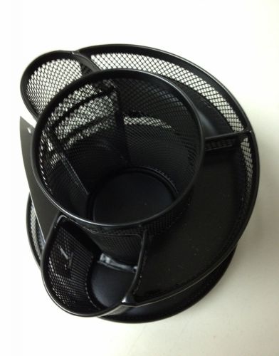 New rolodex black wire mesh spinning desk sorter #1773083 w extra supplies for sale