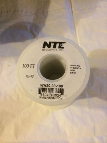 Nte wh20-09-100 hook up wire 300v stranded type 20 gauge 100 ft white for sale