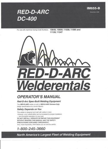 Lincoln Electric (RED-D-ARC DC-400 ) Welder Operators  Manual)Bound Copy