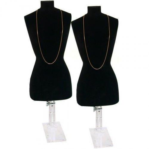 2 Black Velvet Necklace &amp; Chain Body Bust