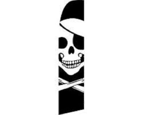 PIRATE SKULL &amp; BONES FEATHER SWOOPER BUSINESS FLAG 15FT