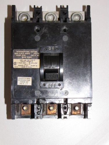 SQUARE D Q2MT CIRCUIT BREAKER Q2M3200MT 200AMP 240VOLT 3POLE