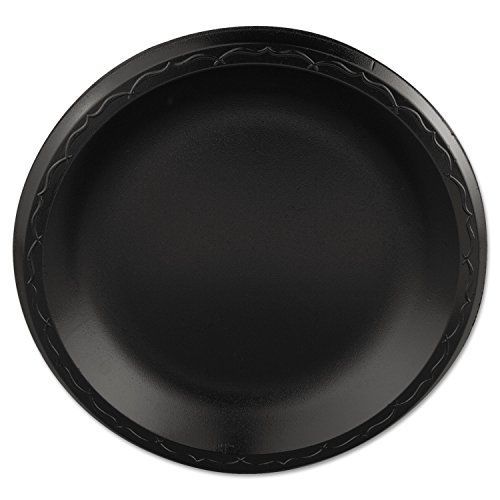 Genpak LAM09-3L 8.88-Inch Diameter Black Elite Foam Laminated Plate 125-Pack