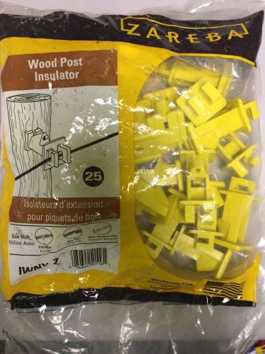 Zareba IWTNY-Z Tape Wood Post Insulator Yellow 25 Count