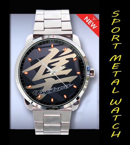 Hayabusa GSX 1300R Motorcycle Logo On Sport Metal Watch