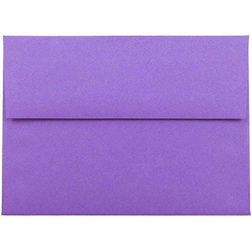 JAM Paper? A6 (4 3/4 x 6 1/2) Recycled Invitation Envelopes - Brite Hue Violet -