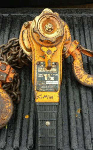 Harrington 1-1/2 ton chain hoist 10 ft lift lb015 for sale