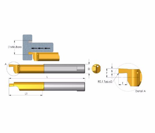 Carmex MFL Face Grooving Solid Carbide Bar Coolant Channel (PICCO)