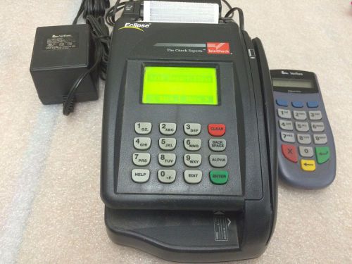 VERIFONE Eclipse Quartet Telecheck Credit Card Machine w/ 10000se Pin Pad