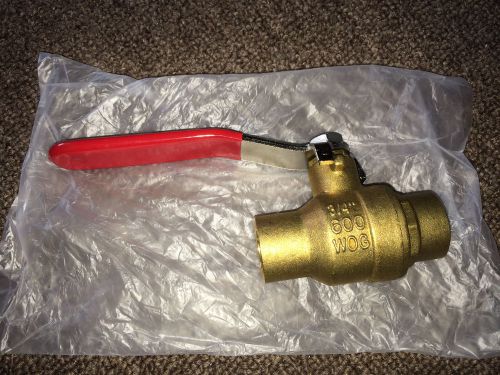 3/4&#034; Sweat Brass Ball Valve Full Port, Shut-Off Valves, 600psi WOG  (C X C)