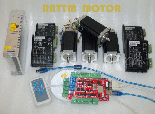 US Free 4 axis USBCNC CNC kit Nema23 425oz-in stepper motor &amp; Motor Driver 50V