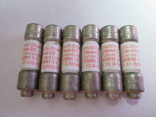 LOT OF 6 GOULD-SHAWWMUT CLASS CC ATMR1-1/2 ATMR1 1/2  FUSE NEW NO BOX