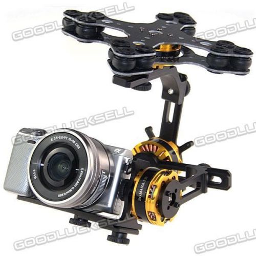 DYS Aluminium DSLR 3 Axis Brushless Gimbal Frame Kit with Motors for NEX5 /6 /7