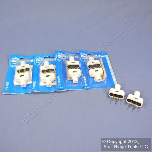 10 Leviton White Straight Blade Easy Grip Plugs NEMA 1-15 15A 125V 48643-W