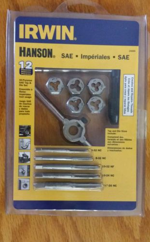 New Irwin TAP &amp; DIE SET 12pc  SAE  #24605