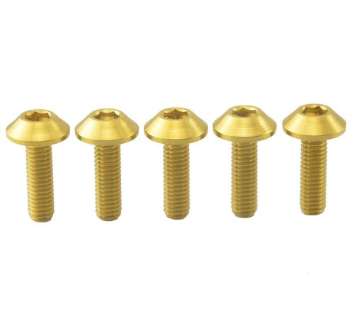 5PCS Titanium Ti M5x18mm Allen Button Hex Socket Tapered Head Finish Bolt Screw