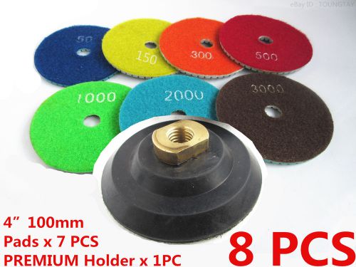 4 inch diamond polishing pad set granite marble concrete grinding disc wheel kit for sale