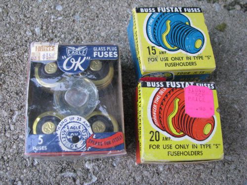 BUSS FUSES - 3 BOXES - 15 20 25 AMPS - FUSTAT EAGLE