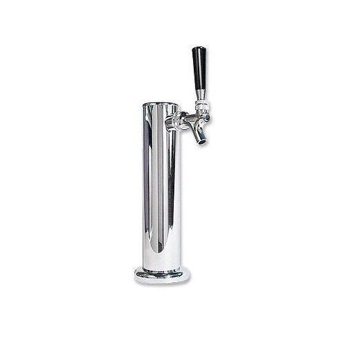 Single tap chrome draft beer kegerator tower - 2 1/2&#034; diameter for sale