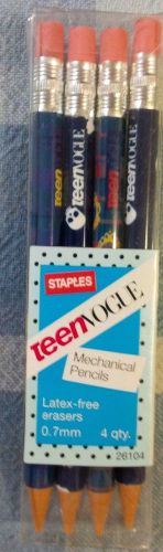 Teen Vogue 0.7mm  5&#034; Mechanical Pencils with Latex Free Erasers (Set of 4)